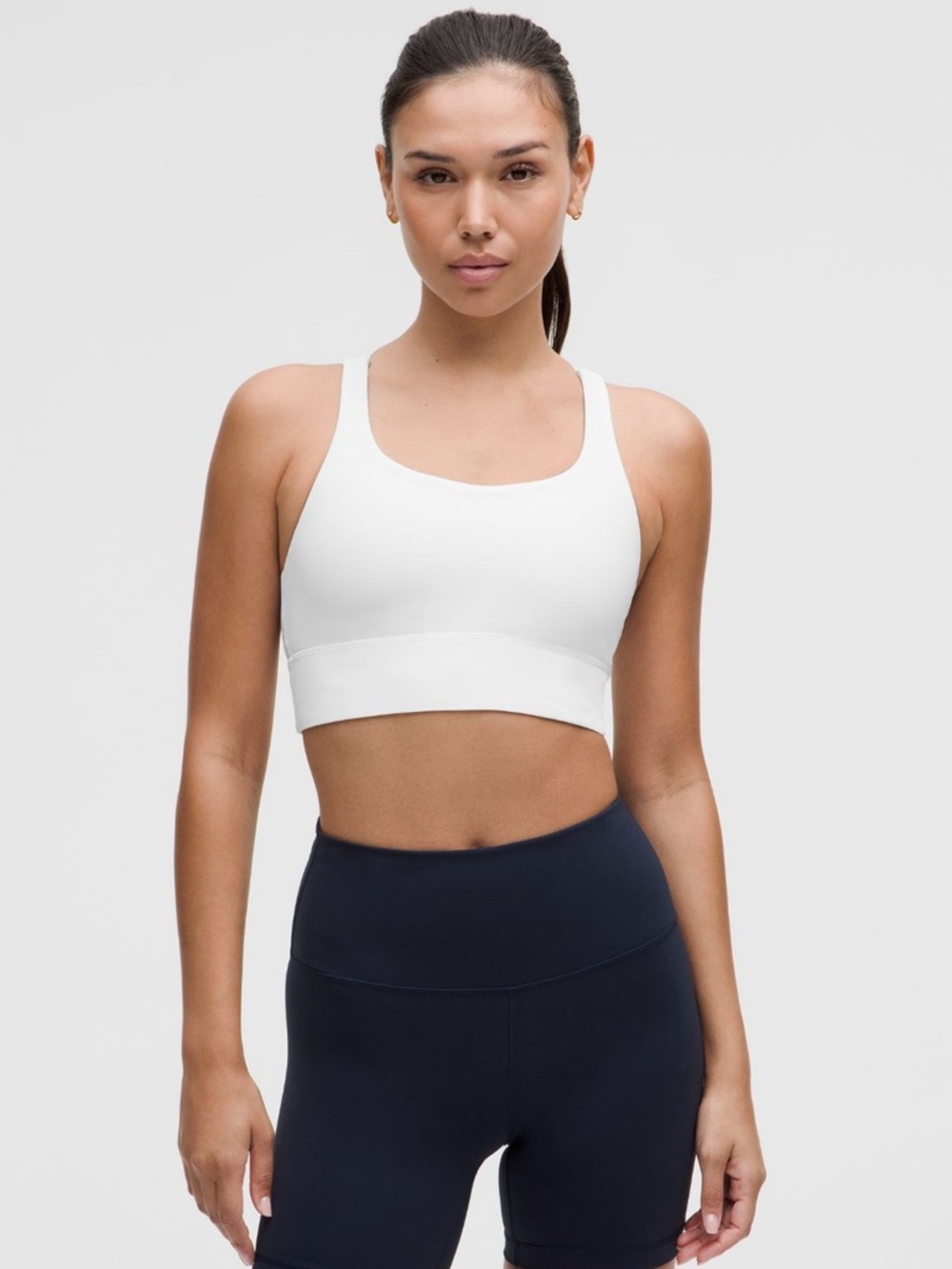 lululemon Energy Longline Bra, Medium Support, B-D Cups - Sz 4, White